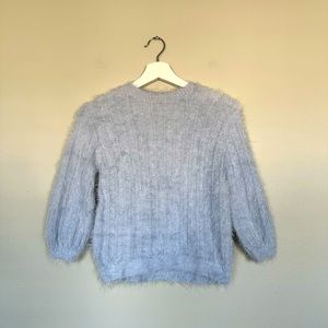 Zara Girls Light Blue Furry Winter Sweater